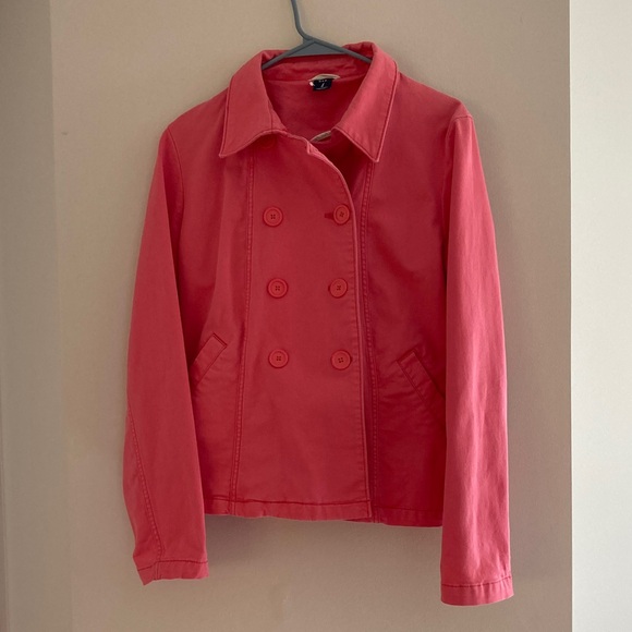 GAP Women's Coral Double-Breasted Pea Coat - Picture 1 of 8
